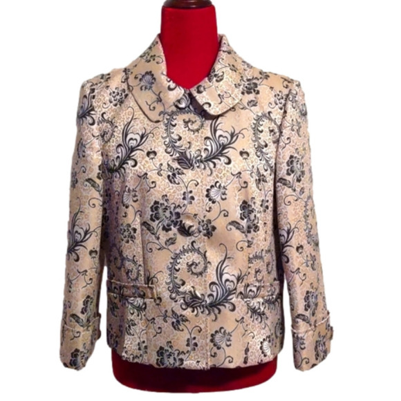 Liz Claiborne Gold and Black Cropped Jacket - Picture 1 of 10
